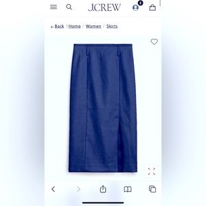 STRETCH LINEN-BLEND MIDI PENCIL SKIRT